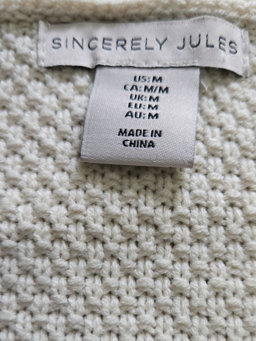 Sincerely Jules Cream/Black Textured Knit Sweater Set M - Picture 3 of 8